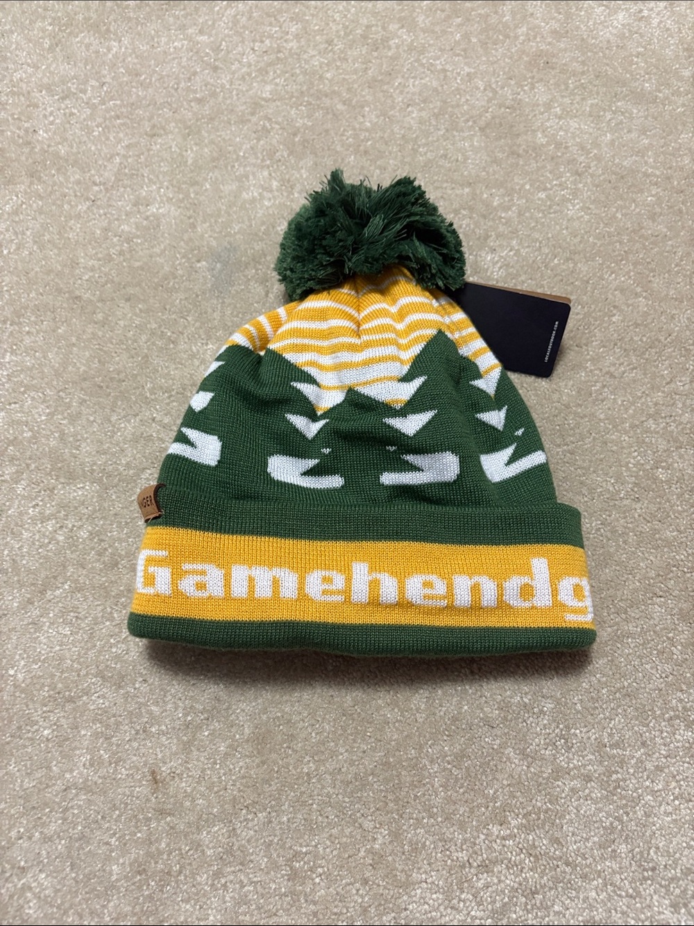 Phish Gamehendge Green & Yellow Pom Beanie